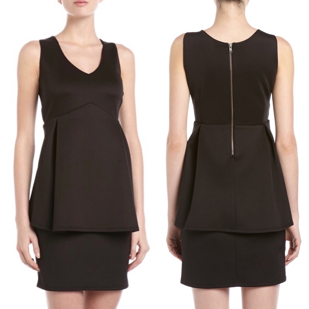 NWT Romeo & Juliet Couture Black Dress Peplum Sleeveless Medium